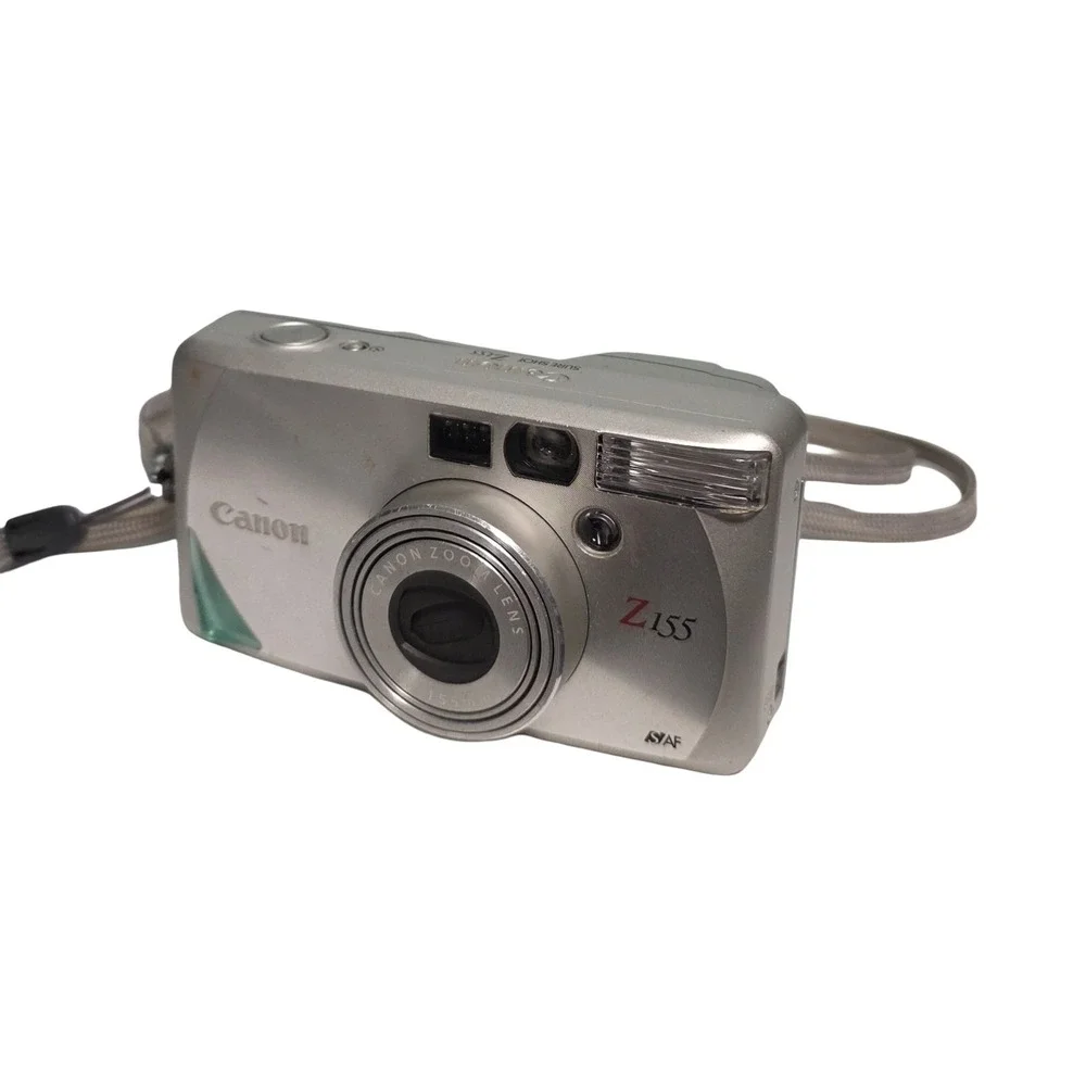 Canon Sure Shot Z155 Caption 35mm Point & Shoot Film Camera Silver Auto Focus